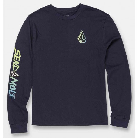 Junior Tee Shirt Volcom Send Mode Tech Navy