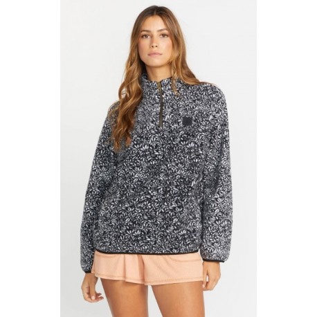 Volcom Women's Fleece Sweater Pheelin It Mock Neck Cloud