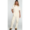 Women's Velvet Overalls BILLABONG Looking For You Antique White