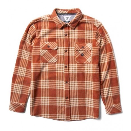 Men's Fleece Shirt VISSLA Eco Zy Polar Flannel Barn Red