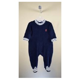 Pyjama Velours Bébé Papylou Pyv Marine