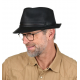 HERMAN Kairan Black imitation leather small brim hat