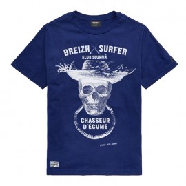 Tee Shirt Enfant Stered Breizh Surfer Bleu Ocean