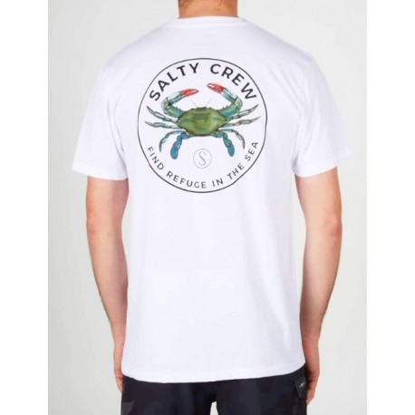 Men's T-Shirt SALTY CREW Blue Crabber White
