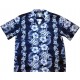 Hawaiian Shirt TWO PALMS Panel Navy