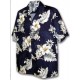 Hawaiian Shirt PACIFIC LEGEND Navy Monoii