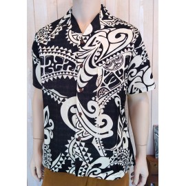 Hawaiian Shirt PACIFIC LEGEND Teahupo'o Black