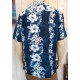 Hawaiian Shirt TWO PALMS Panel Navy