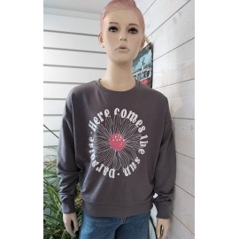 Sweat Junior Girl LOSANE Denim Lab Try Dark Grey