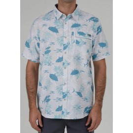 Chemise Salty Crew Feeding Frenzy UV Woven Gray