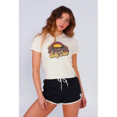 Tee Shirt Femme SALTY CREW On Vacation Baby Tee Bone