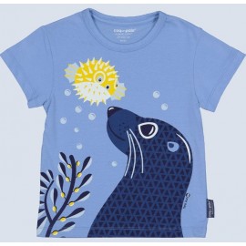 Children's T-Shirt Rooster in Paste Sea Lion Blue