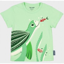 Rooster in Paste Green Turtle Children's T-Shirt