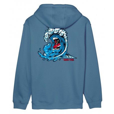 Santa Cruz Screaming Wave Hood Sweatshirt Dusty Blue