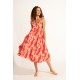 Robe Longue BANANA MOON Oliana Sarong Rouge