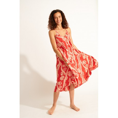 Robe Longue BANANA MOON Oliana Sarong Rouge