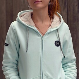 Women's Sherpa Lined Sweatshirt STERED Badge Ice Mint