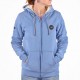 Sweat Doublé Sherpa Femme STERED Badge Bleu Denim