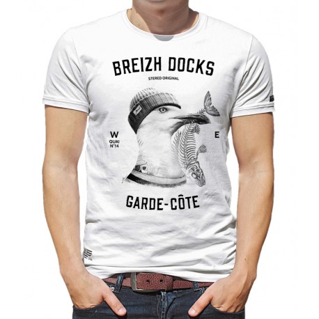 Tee Shirt Homme Stered Garde Côte Blanc