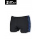 SUN PROJECT Men's Boxer Swimwear Black Stripe Printed Midnight Blue