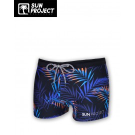Men's Boxer Swimwear SUN PROJECT Tropical Black and Blue