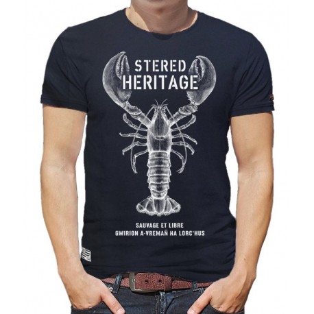 Tee Shirt Homme Stered Heritage Breton Marine