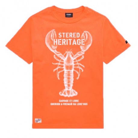 Tee Shirt Enfant Stered Heritage Breton Orange