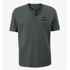 STERED Heritage Khaki Urban Chic Men’s Button Neck T-Shirt