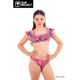 Children's 2 Piece Swimsuit SUN PROJECT Tropical Pink