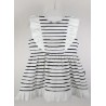 Robe Bébé PAPYLOU CAEN Blanche Rayé