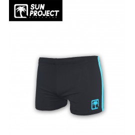 Boxer de Bain Enfant SUN PROJECT Noir Bande Bleu