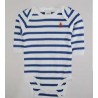 Long Sleeve Baby Bodysuit Papylou Striped White and Bugatti