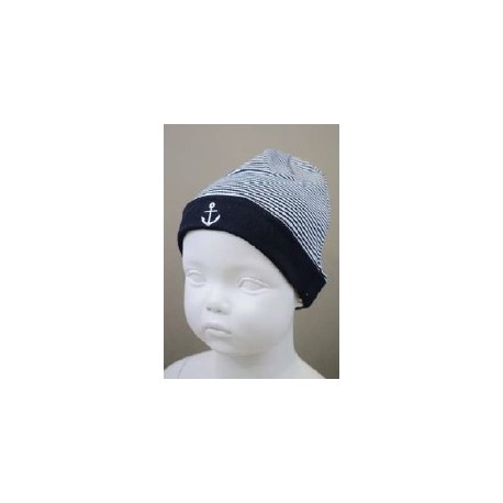 Baby Hat Papylou Houlgate White and Navy Reversible
