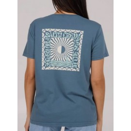 Tee Shirt Femme SALTY CREW Optic Sea BF Fin Blue
