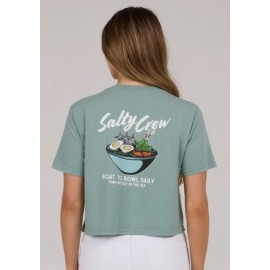 Tee Shirt Femme Crop Top SALTY CREW Fish Bowl Sage