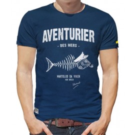 Tee Shirt Homme Stered Aventurier Pesk Bleu pivoine