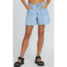 VOLCOM Women's Stoned Boyfriend Denim Shorts in Blue Bird