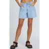 VOLCOM Women's Stoned Boyfriend Denim Shorts in Blue Bird