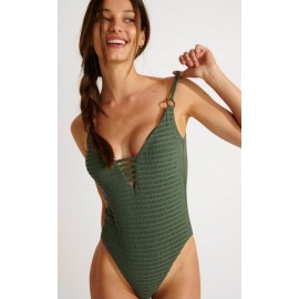 Maillot de Bain 1 Pièce Banana Moon Miller Grooves Kaki