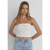 RHYTHM Islander Strapless Knit Top in White