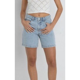 RHYTHM Women's Tour Denim Bermuda Shorts in Light Blue