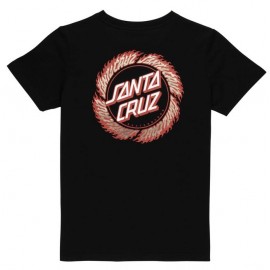 Tee Shirt Santa Cruz Junior Flame Ringed Dot Black