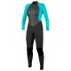 Combinaison O'Neill Femme Reactor 3/2mm Back Zip Black Aqua