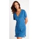 Women's Terry Cloth Robe BANANA MOON Lilac Seasponge Blue