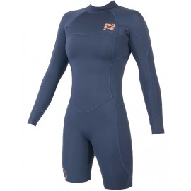 Women’s Sooruz Fly Long Sleeve Shorty Organic Oysterprene Back Zip 2/2mm Navy