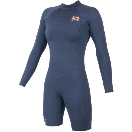 Women’s Sooruz Fly Long Sleeve Shorty Organic Oysterprene Back Zip 2/2mm Navy