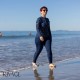 Veste Néoprène Femme Zippé Rivage 3mm Bleu à Pois