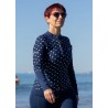 Women’s Neoprene Jacket Zipped Rivage 3mm Blue Polka Dot