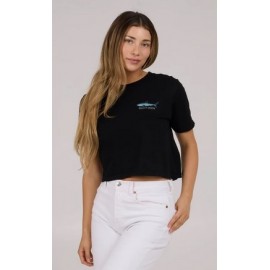 Women's Crop Top SALTY CREW Brother Bruce Black T-Shirt