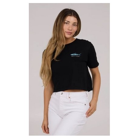 Women's Crop Top SALTY CREW Brother Bruce Black T-Shirt